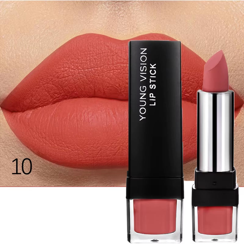 6-Color Matte Lipstick , Non-Fading, Non-Stick Cup Long-Lasting Velvet Finish, Smooth Matte Lip Color Waterproof Smudge-Proof