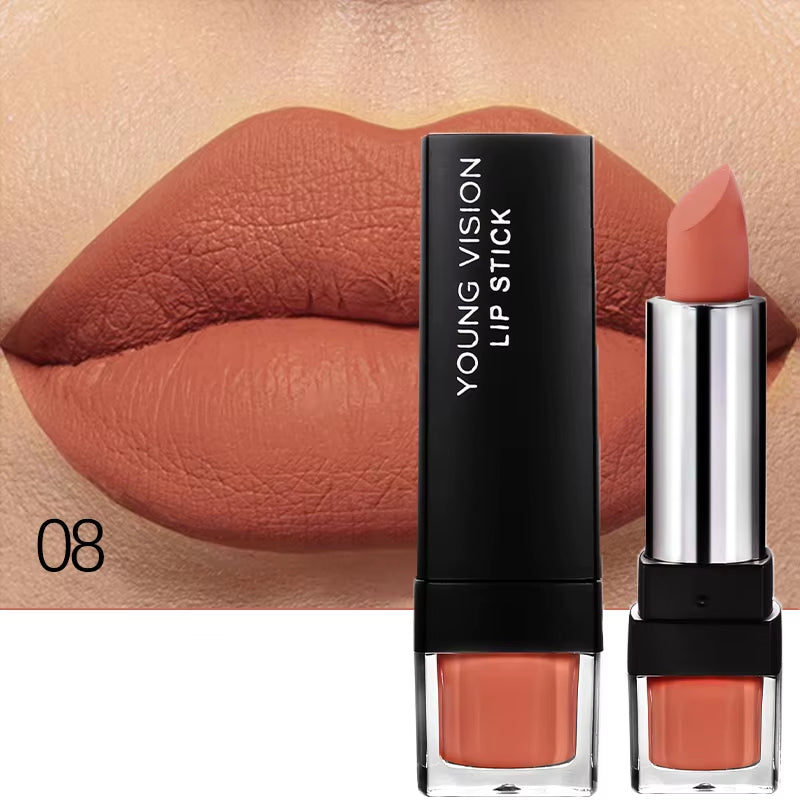 6-Color Matte Lipstick , Non-Fading, Non-Stick Cup Long-Lasting Velvet Finish, Smooth Matte Lip Color Waterproof Smudge-Proof