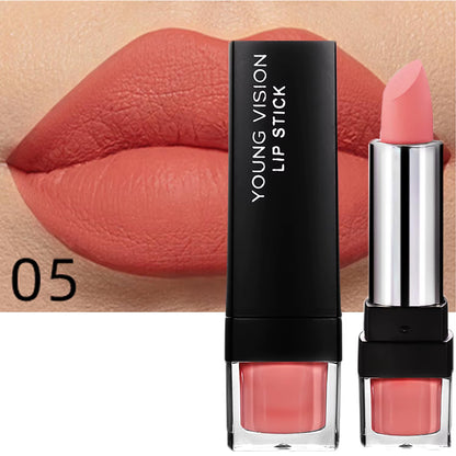 6-Color Matte Lipstick , Non-Fading, Non-Stick Cup Long-Lasting Velvet Finish, Smooth Matte Lip Color Waterproof Smudge-Proof
