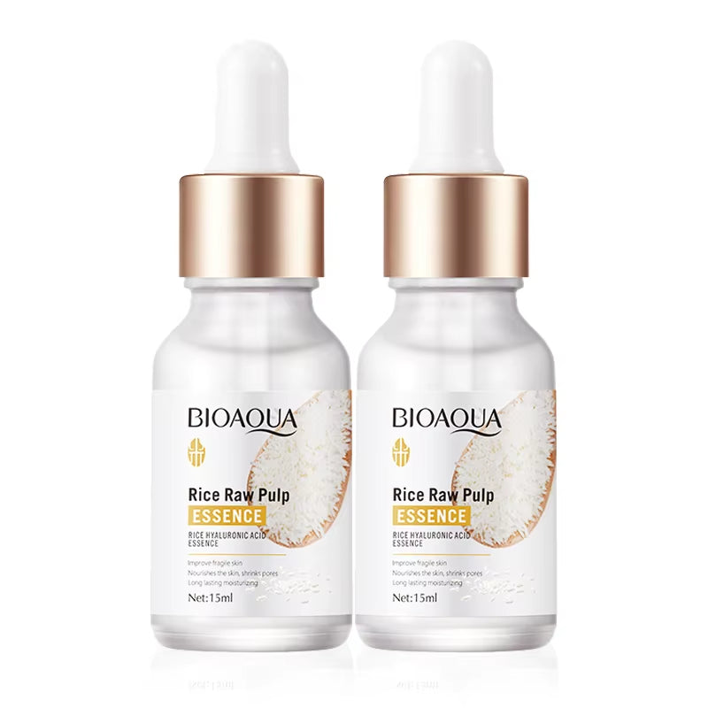 1/2/3Pcs BIOAQUA Rice Raw Pulp Face Serum Hyaluronic Acid Face Essence Nourishing Moisturizing Anti-Aging Serum Facial Skin Care