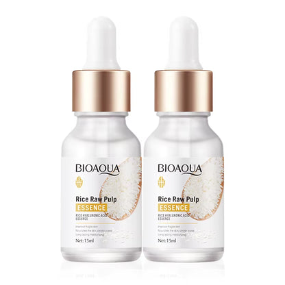 1/2/3Pcs BIOAQUA Rice Raw Pulp Face Serum Hyaluronic Acid Face Essence Nourishing Moisturizing Anti-Aging Serum Facial Skin Care